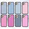 Einfaches schickes Gittermuster für iPhone 17 16 15 14 13 Pro 12 11 Pro Max Harte PC+TPU Handyhüllen Rückseite