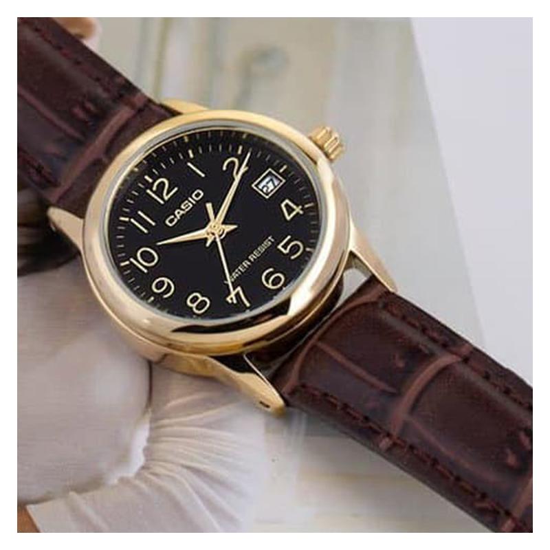 Casio STANDARD Series Fashionable Retro Simple Classic Pointer Series Waterproof Quartz Movement Genuine Leather Strap Japanese and LTP-V002GL-1B