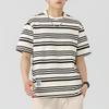 Sailor Style Japanese Striped Cotton Short Sleeve Men's T-Shirt: Loose Fit for Couples & Teens