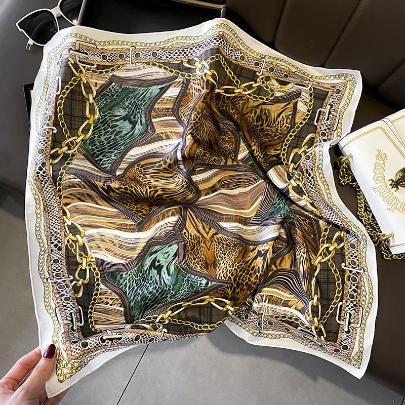 Hangzhou Floral Mulberry Silk Square Scarf - 70cm Silk Twill Women's Neck Accessory