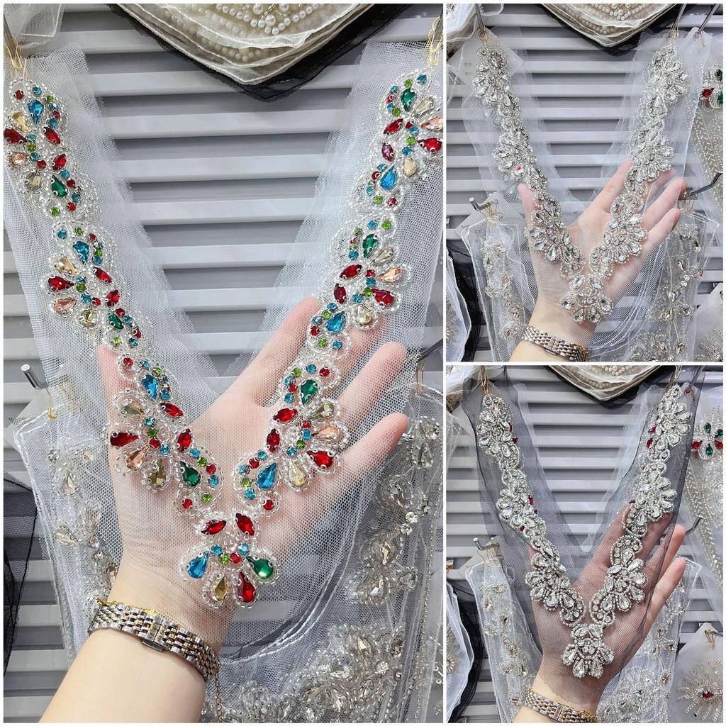 V-Neck Floral Beaded Lace Mesh Lingerie Dress Sweater