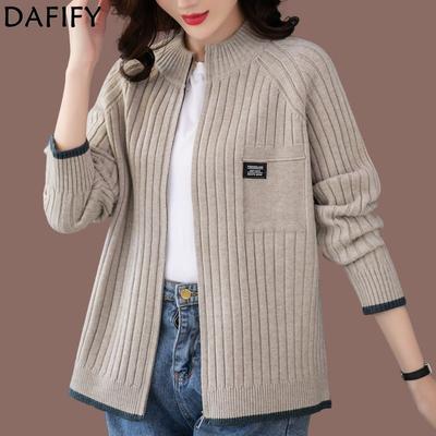 Women's Fashion Casual Fall Winter Solid Color Print Long Sleeve O-Neck Sweaters