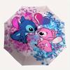 1pc Stitch,Angel Automatic Folding Umbrella: Compact 8-Bone Design Cartoon Outdoor Travel Companion, Business Umbrella, Christmas Valentine'