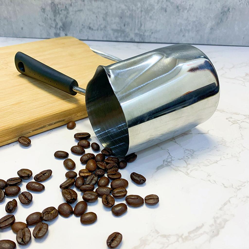 Kaffee-Toroid-Kännchen mit Griff 304 Edelstahl Rostfrei Glatterer Milchkännchen für Zuhause Kaffeehaus