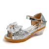Girls Sandals Summer Children's Princess Shoes Little Girls High-heeled Bow-knot Crystal Sandals Party Dress Wedding