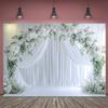 Multi-functional Ivory White Floral Arch Party Background - Durable Polyester Fiber - Aesthetic Room Decoration and Events