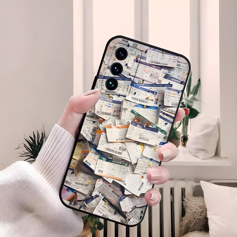 Plane Fight Ticket Phone Case For Samsung S26 S25 Edge S24 S23 S22 S21 Ultra Plus Fe A55 56 15 4G 5G Galaxy Silicon Cover