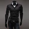 Men Shirt Contrast Colors Turn-down Collar Single-breasted Slim Spring Shirt for Work