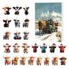 Yousheng Highland Cow Ornaments Advent Calendar 2025 24 Days Christmas Countdown Calendar with Cartoon Cows Ornament for Xmas Tree Decor