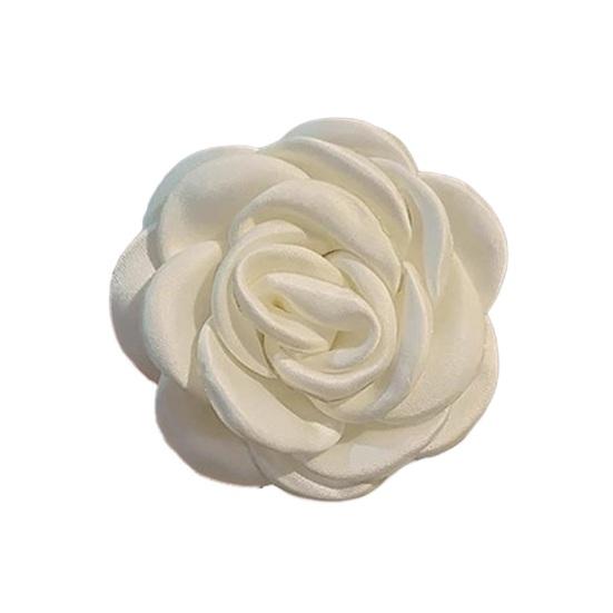 3D Brož s designem látkové květiny, klip na límec, květ kamélie, klopa, všestranné nošení, módní doplněk