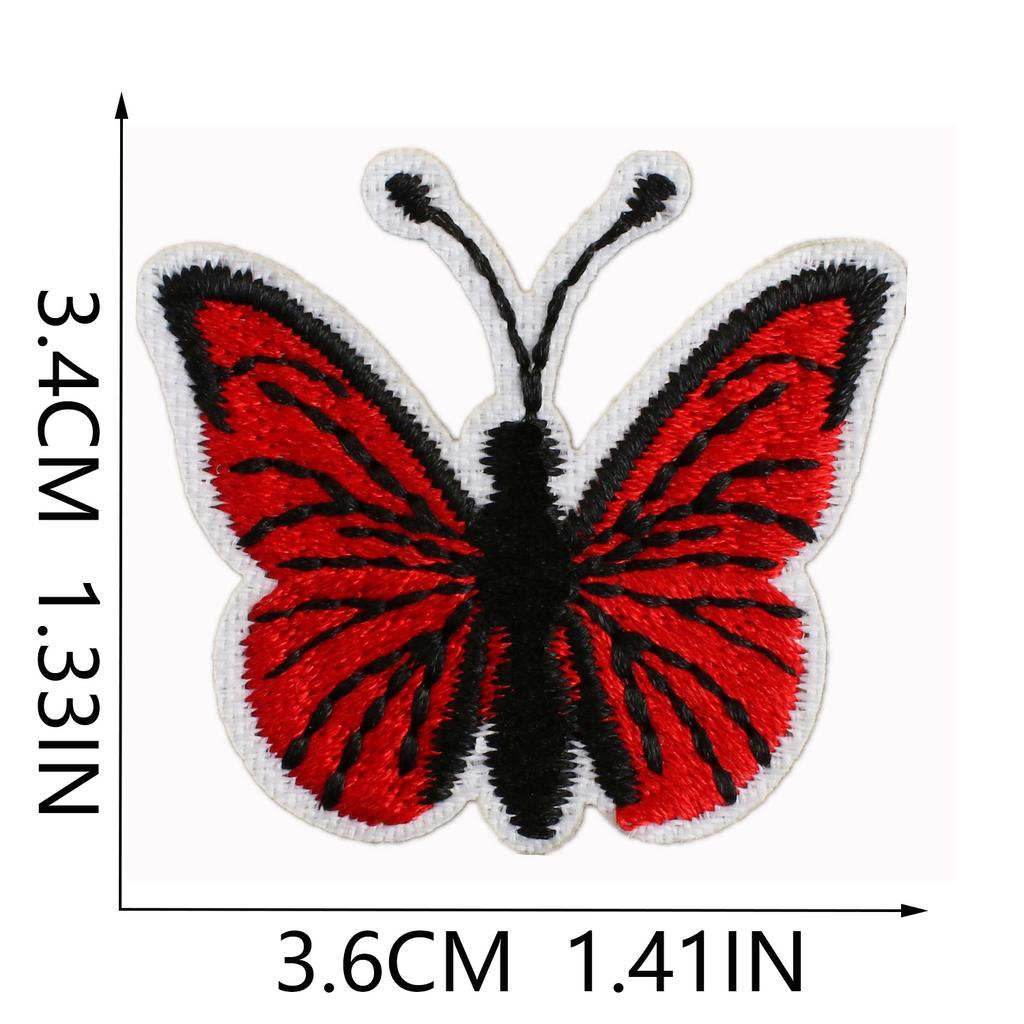 Butterfly World Embroidery Cloth Sticker Colored Flower Butterfly Computer Embroidery Label Clothes Decorative Patch Sticker Blue Butterfly