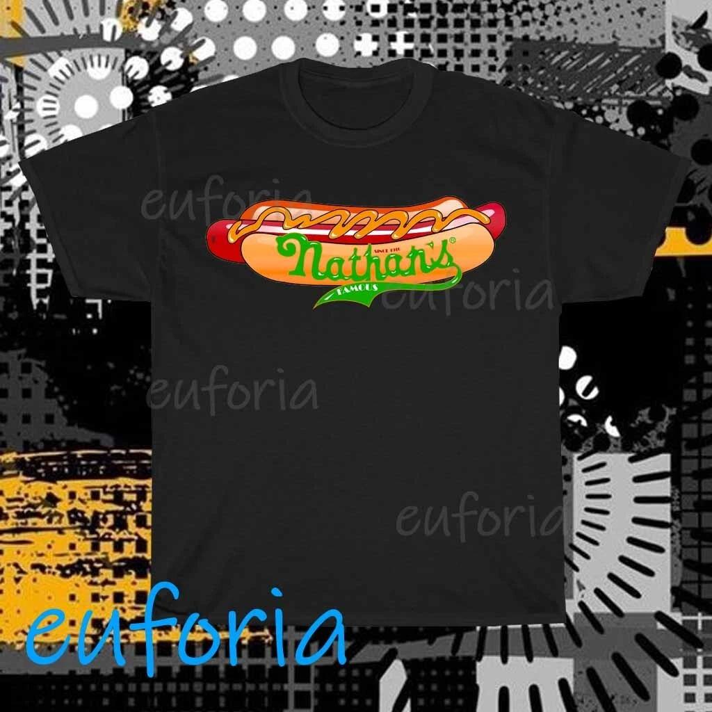 Nathan s Famous Hot Dog Logo T-Shirt Funny Size S to 5XL L