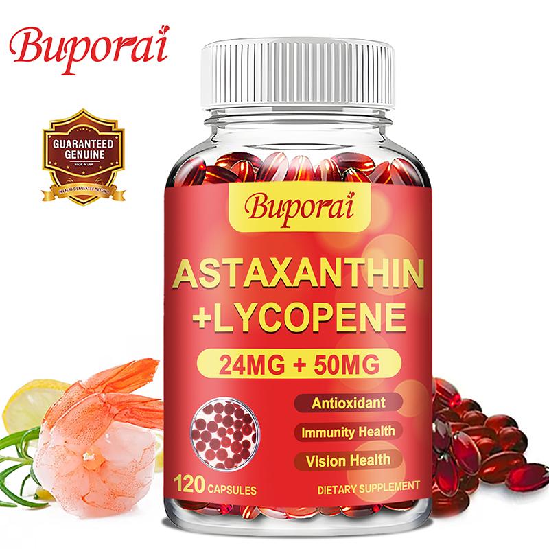 Astaxanthin Capsules with Astaxanthin, Lycopene, for Natural Antioxidant Skin & Eye Health Joint & Muscle Health Energy & Immune Health