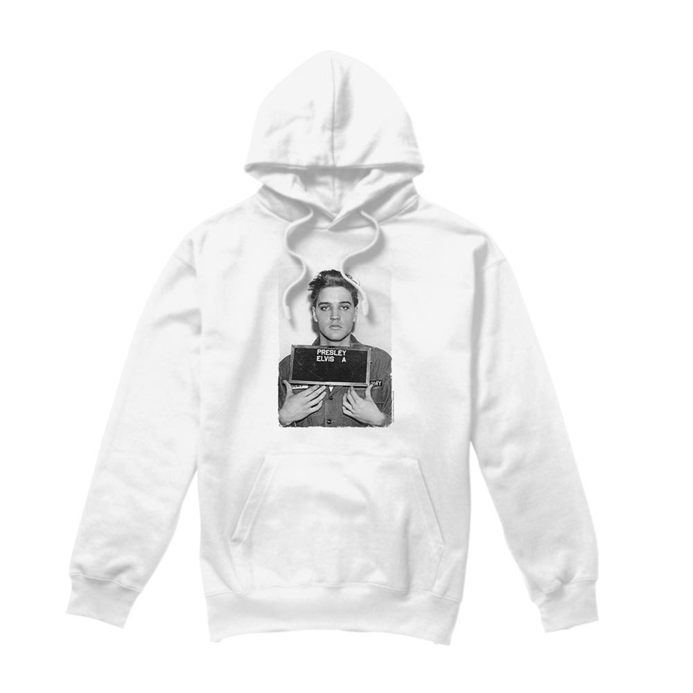 Elvis Presley Unisex Adult Army Mug Shot Hoodie