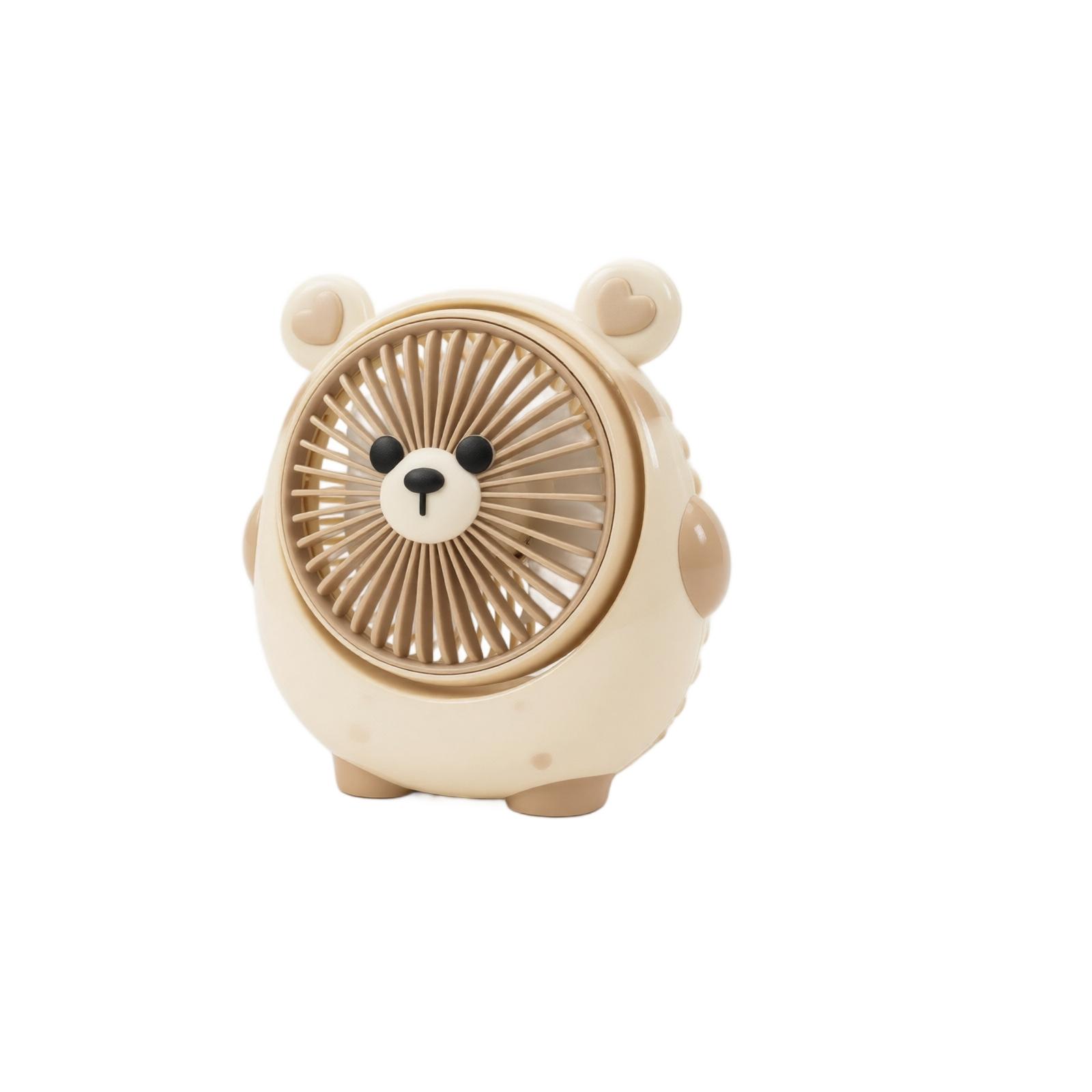 Süßer Bärenförmiger Wiederaufladbarer Schreibtischventilator one size beige
