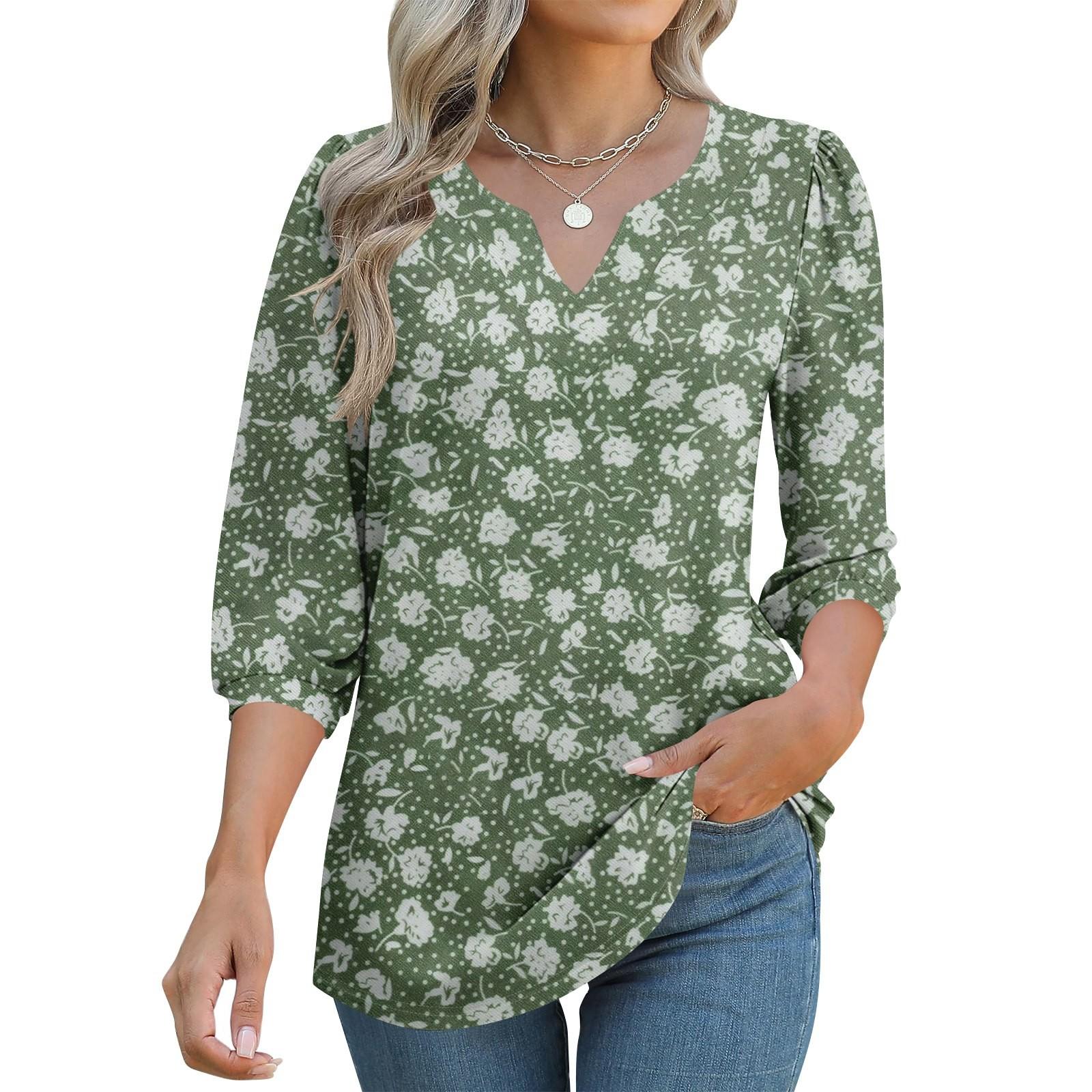 

Женские футболки с рукавом 3/4, футболки с графикой, повседневные базовые топы, пуловеры M