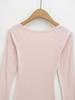 Women's Spicy American Sweetheart Neck Long Sleeve Button Bodycon Dress for Spring/Autumn