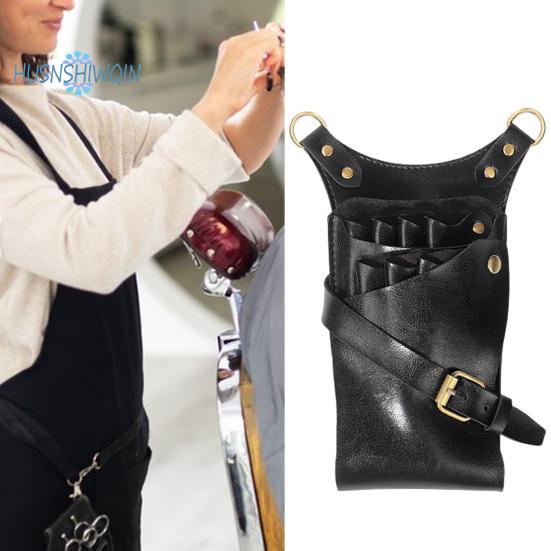 Taška na nůžky na vlasy 7 štěrbin Nastavitelný popruh Salon z umělé kůže Kadeřnictví Držák na nůžky Kadeřnictví Taška do pasu Kadeřnictví Příslušenství