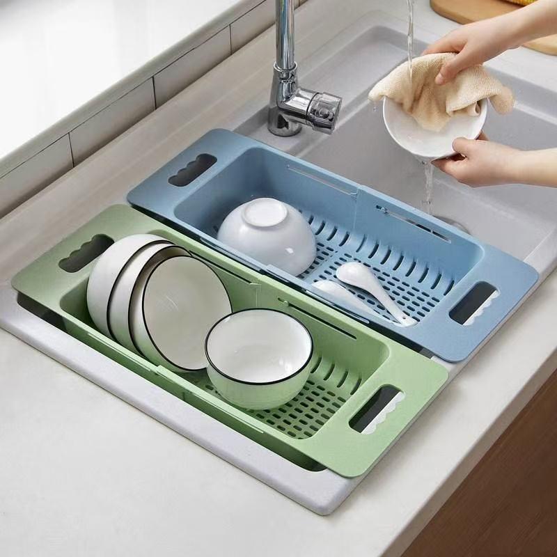 Griglia Lavaggio Frutta Verdura Cucina Retrattile Estensibile Regolabile Scolapiatti Cestello Scarico Lavello Accessori Cucina