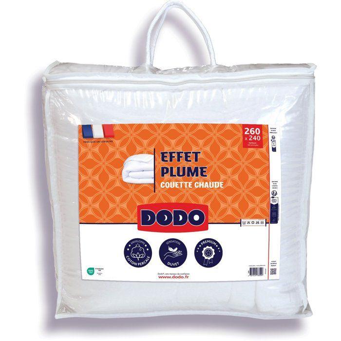 DODO - Couette chaude - Effet Plume - 240 x 260 cm - 400 g/m² - 2 personnes - 100% Polyester