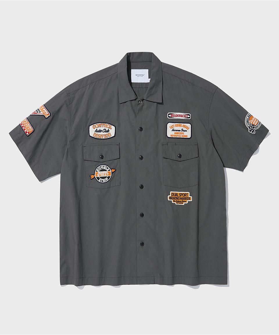 Outstanding Wappen Mechanic Half Work Shirt_Charcoal Charcoal/L