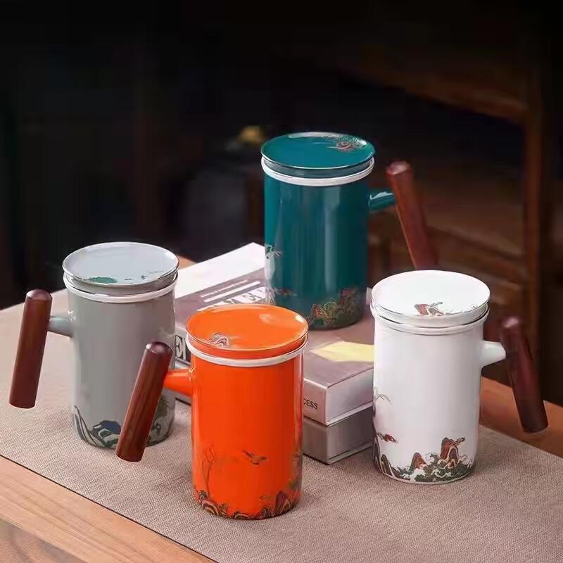 WuShiYuan Elegant Ceramic Tea Cup with Handle