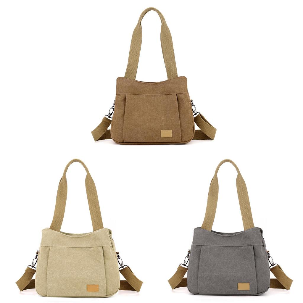 Canvas Tote Bag For Women With Zipper Closure And Inner Pockets For Daily Use