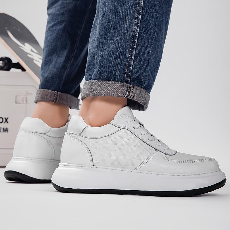 Lace-Up Men Elevator Walking Shoes All-match Increase Male Sneakers Genuine Leather Men Casual Shoes High Quality Men's Footwear