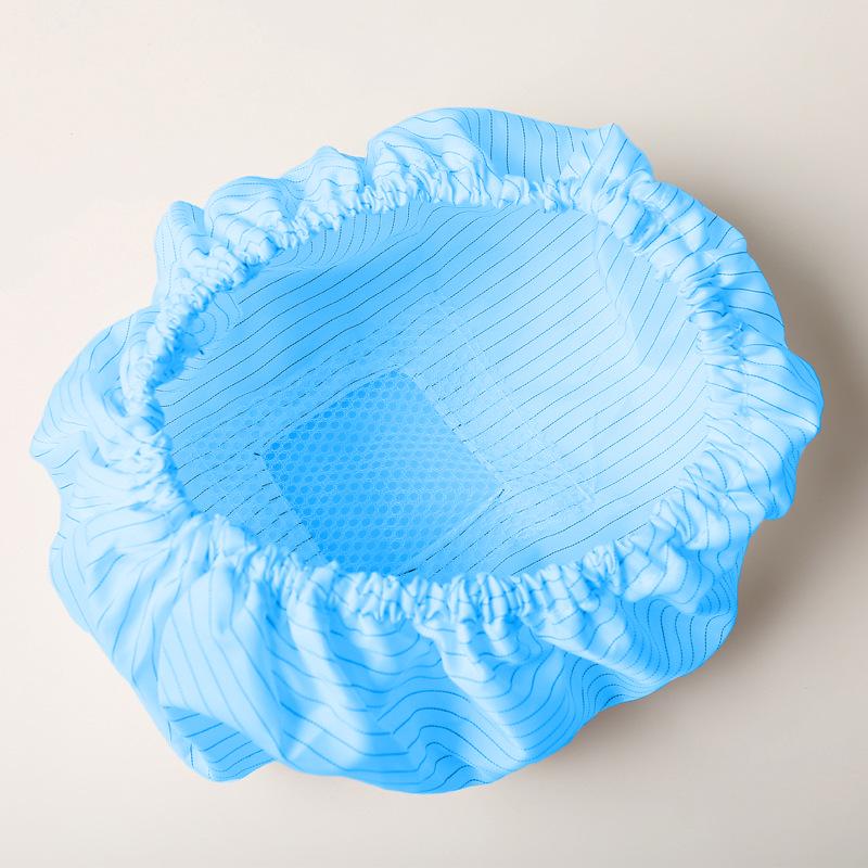 Anti-static Blue and White Shower Cap - Dustproof, Brimless Cleanroom Cap for Female Workers White Anti-Static Cap