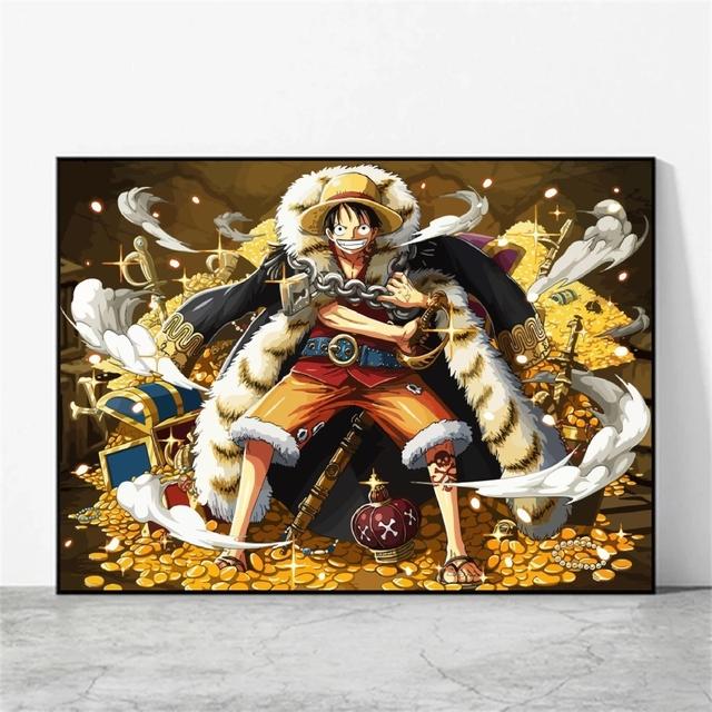 Canvas Printing Integrated Luffy Ace Friend Gift Poster Home Furnishing