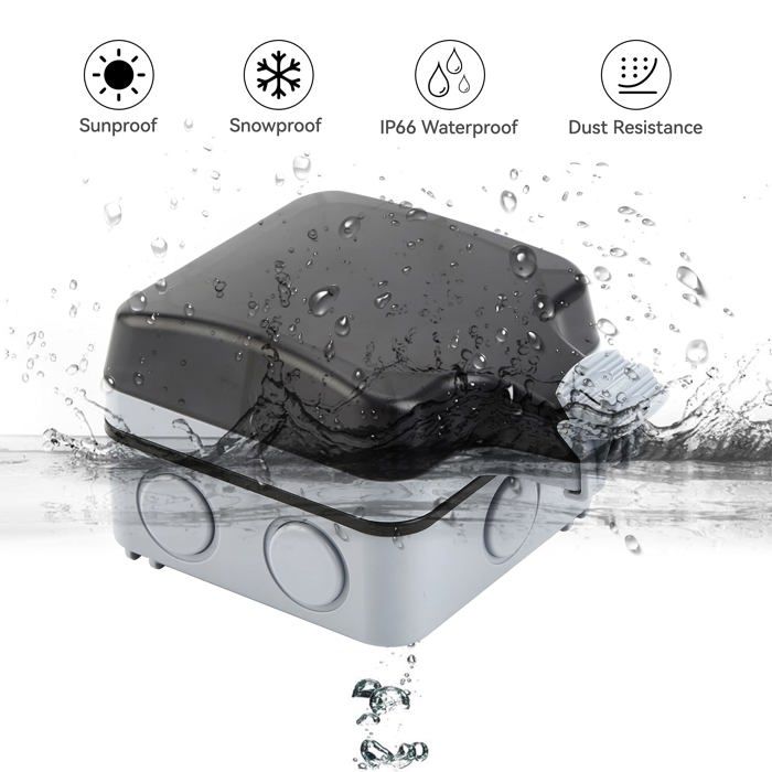 Prise externe étanche - outinhao - ql0006a - ip66 - 16a - gris argenté