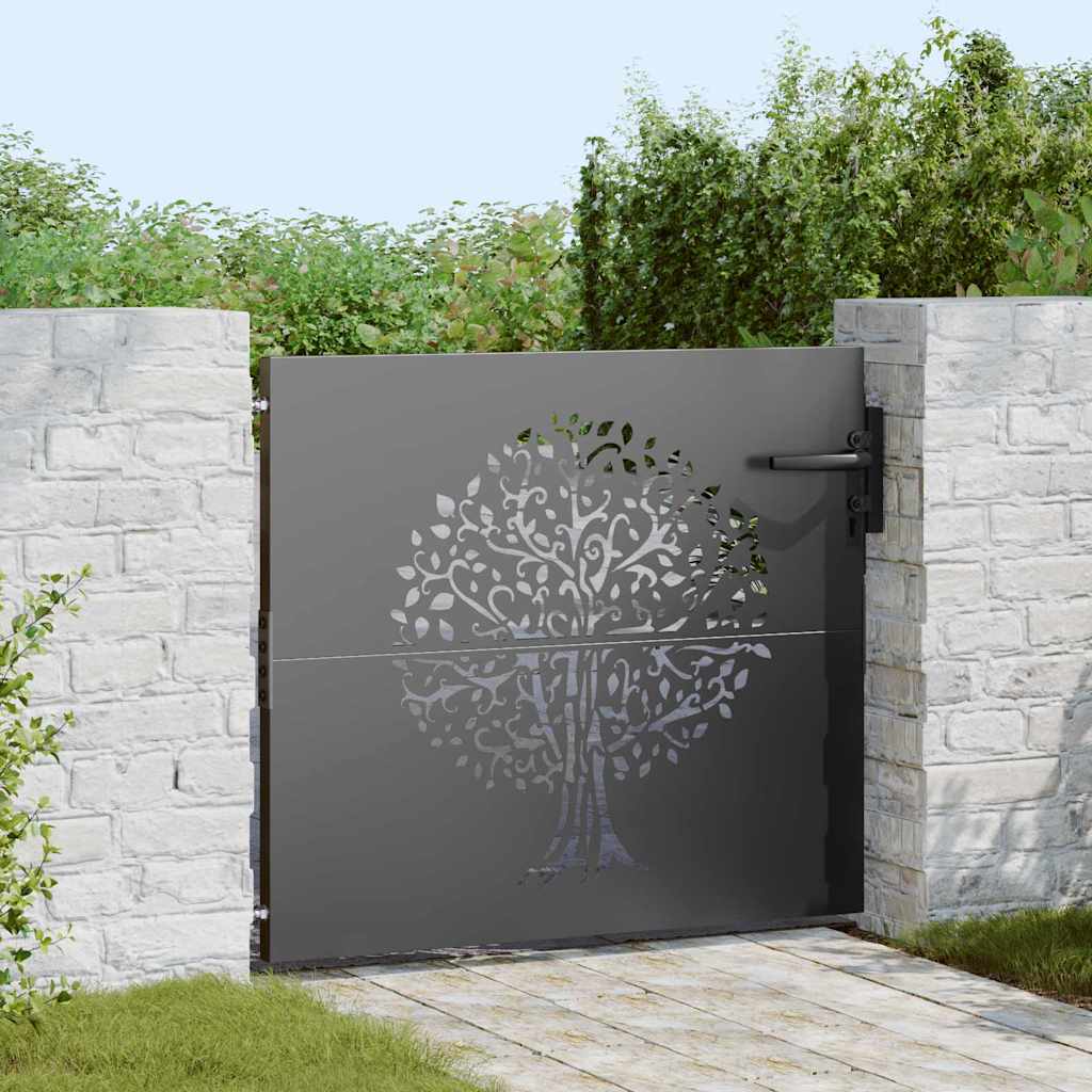 Garden Gate Black 85 X 100 Cm Powder Coated Steel