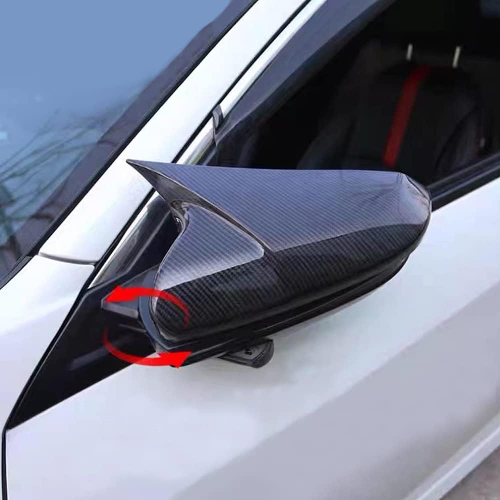 Car Ox Horn Side Rearview Mirror Cover Wing Mirror Protect Decorate Covers Auto Exterior Decoration Accessories For Honda 10Th Gen Civic 2016 2017