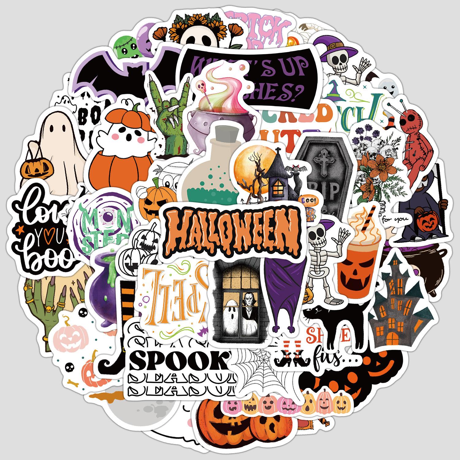 

50 Halloween Series Graffiti Stickers Children s DIY Stationery Stickers Water Cup Suitcase Decoration Stickers