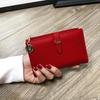 Trendy Women's Wallet Clutch PU Leather Simple Short Zipper Purse Chain Belt Buckle Female Wallets Card Holder