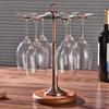 Desktop Iron 6 Bottles Wine Cup Rack Glass Holder Display Shelf Organizer DecorationBronze