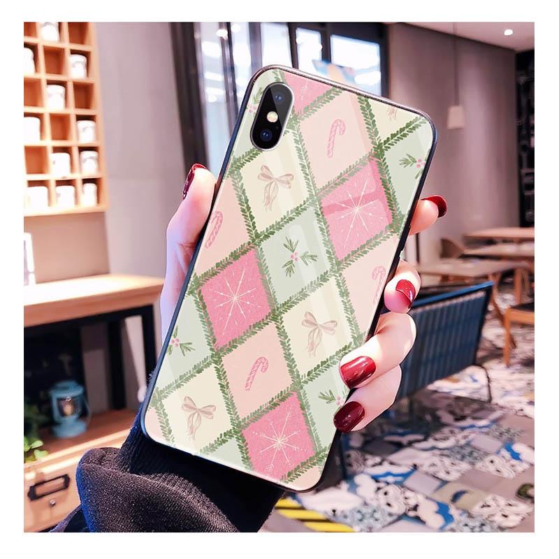 Glass phone case For Samsung S25 S24 S23 S22 Ultra S24 Plus A55 A16 A54 A15 A56 A36 S25 FE Christmas Aesthetic