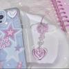 Stylish Acrylic Alloy Keyring Beaded Keychain Accessory for Phones and Purses