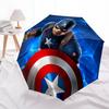 1 Auto Open Captain America, Shield Themed Colorful 8-rib Portable Umbrella for Men and Women, A Compact Commuting Companion Suitable for Da
