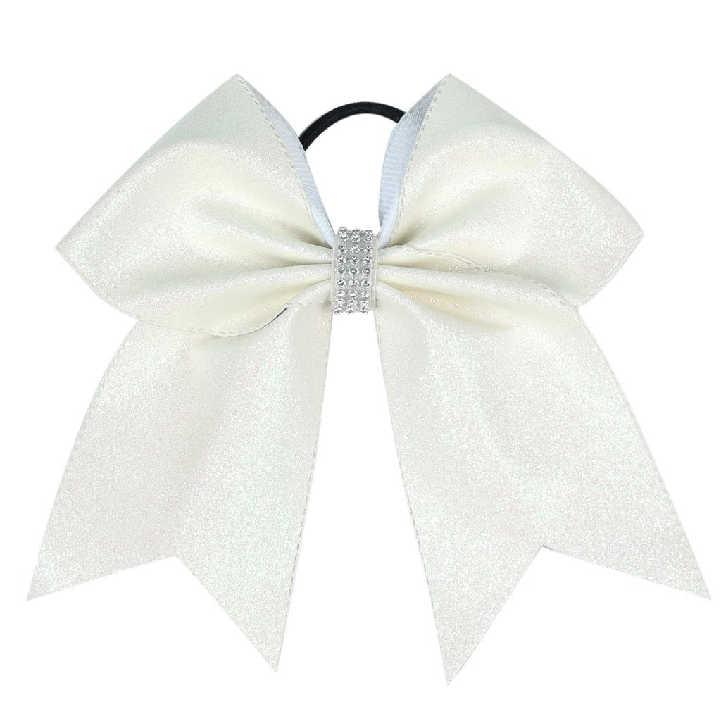 7 Inches Fashion Sparkling Glitter Cheerleading Hair Bow Glitter Grosgrain Ribbon Bows Hair Band Hair Tie For Girls And Women