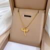 Gold Foil Dragonfly Personalized Minimalist Wind Furnace Real Gold Necklace Female Collarbone Chain With