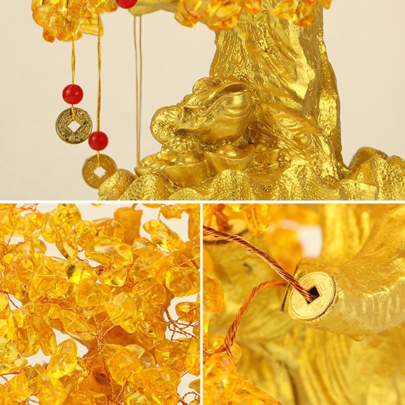 Creative Citrine Lucky Tree Chinese Feng Shui Money Tree Fortune Tree For Desktop Ornament Home Decoration Gifts