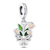 New Original Flower Pendant 925 Silver Rose Charm Fit Bracelet Diy For Women Elegant Bead Daily Wear Fine Gift