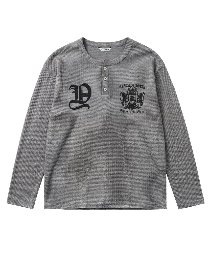 IDWS Shape Henley Neck Long Sleeve Gray