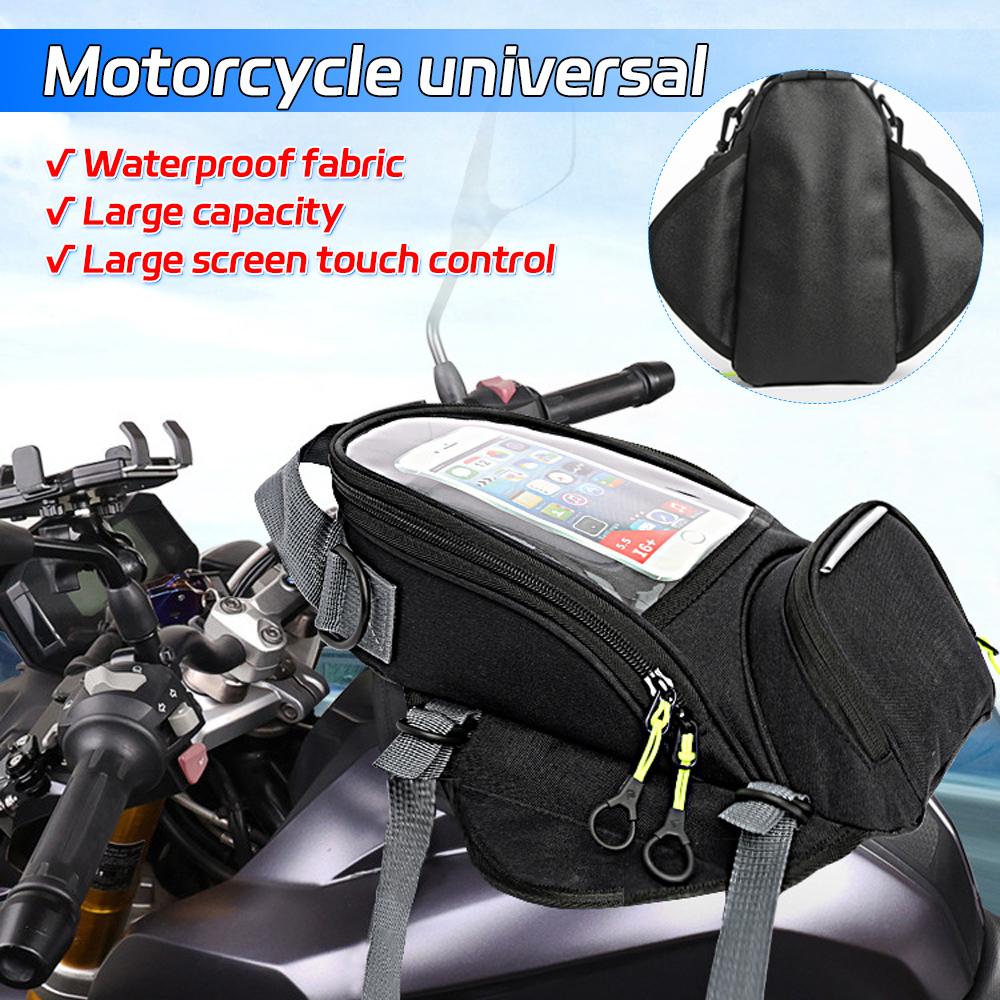 5L Waterproof Motorcycle Fuel Bag Touchable Mobile Phone Navigation Multifunctional Small Oil Package Fixed Straps Shoulder Bag