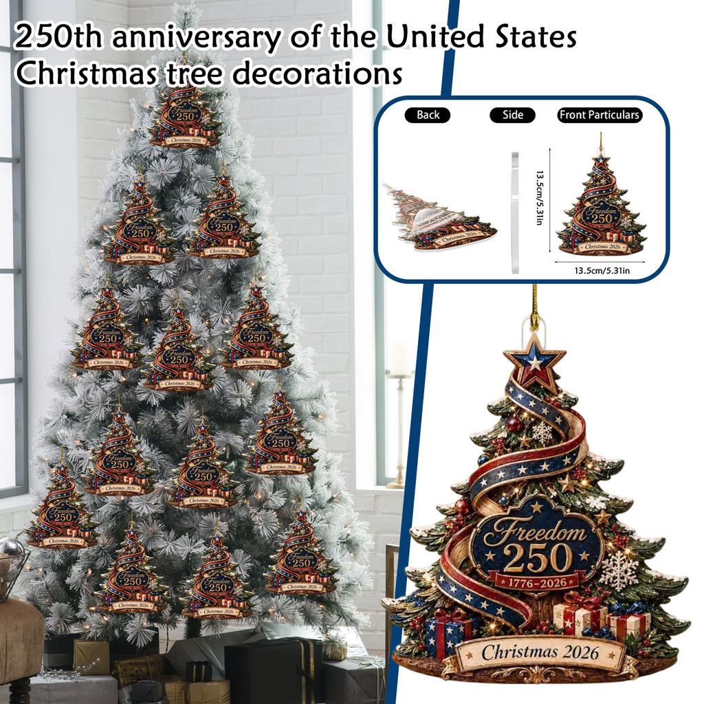 0th Anniversary Christmas Tree Ornaments for Patriotic Holiday Decor