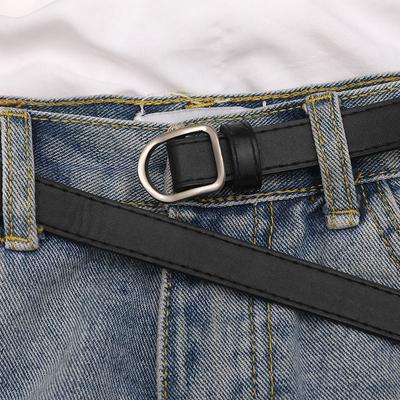 Lazy Piercing Belt, Universal Simple Non-porous Belt Jeans Ins Korean Fashion Belt Patent Leather