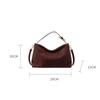 Vintage Women's Solid Color Bucket Small Crossbody Bag Autumn and Winter Matte Leather  Adjustable Shoulder Bag for Work, Travel