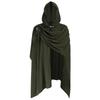 Medieval Hooded Cloak Waffle Knit Cape Halloween Cosplay Costume for Theme Party Wizard Knight Role Play Outfit