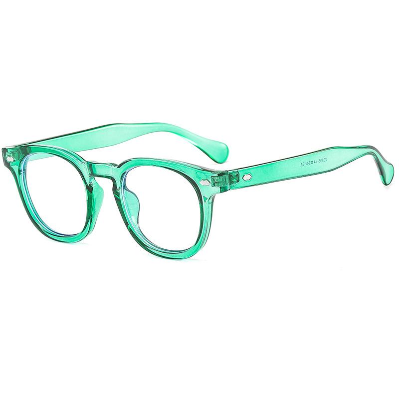 Reisnagel Anti-Blau Flacher Spiegel Herren- Und Damen-Trendiger Schwarzer Rahmen Retro Rundes Gesicht Kleiner Rahmen Street Style Personalisierte Brille